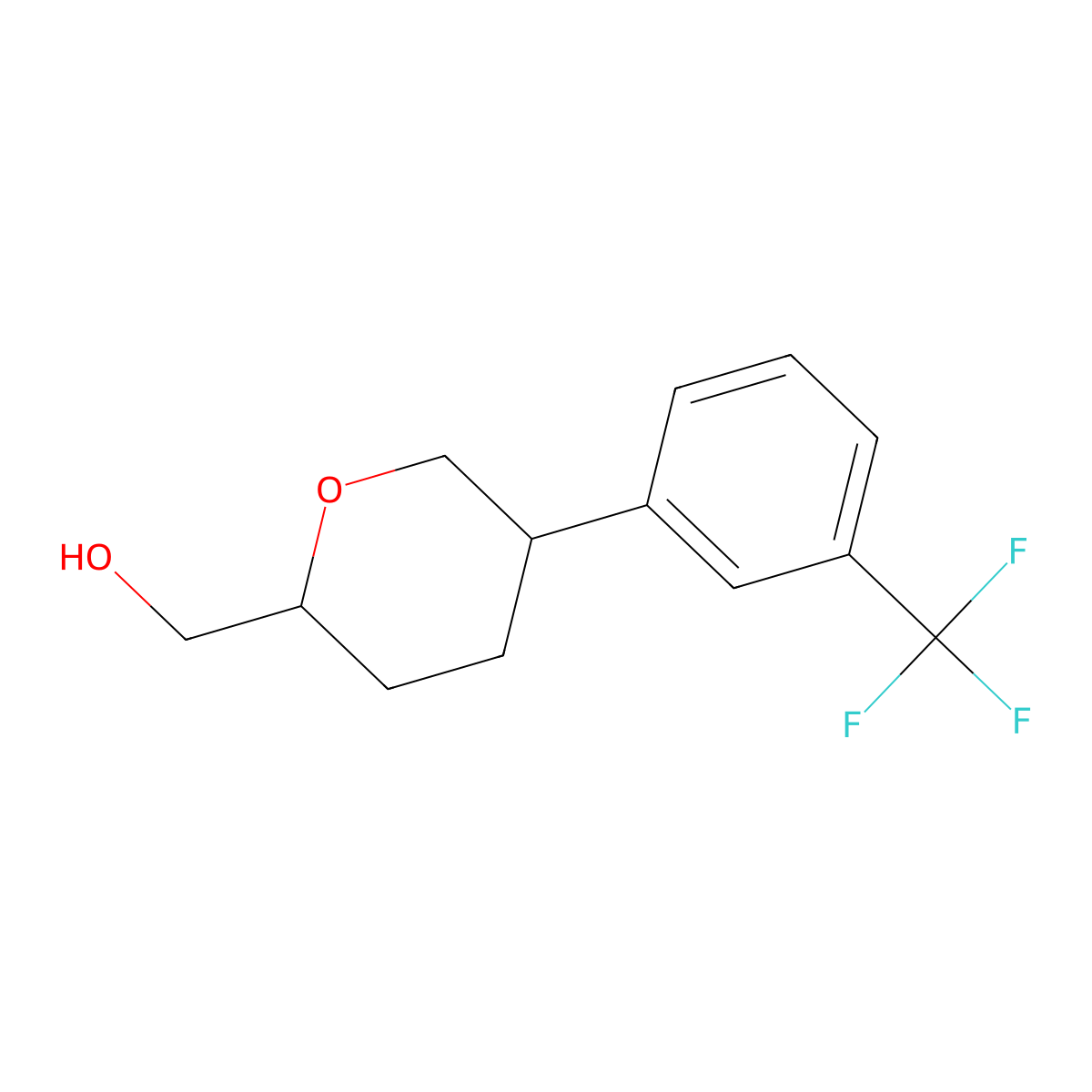 [(2S,5R)-5-[3-(Trifluoromethyl)phenyl]oxan-2-yl]methanol molecular structure, CAS 2059912-73-9