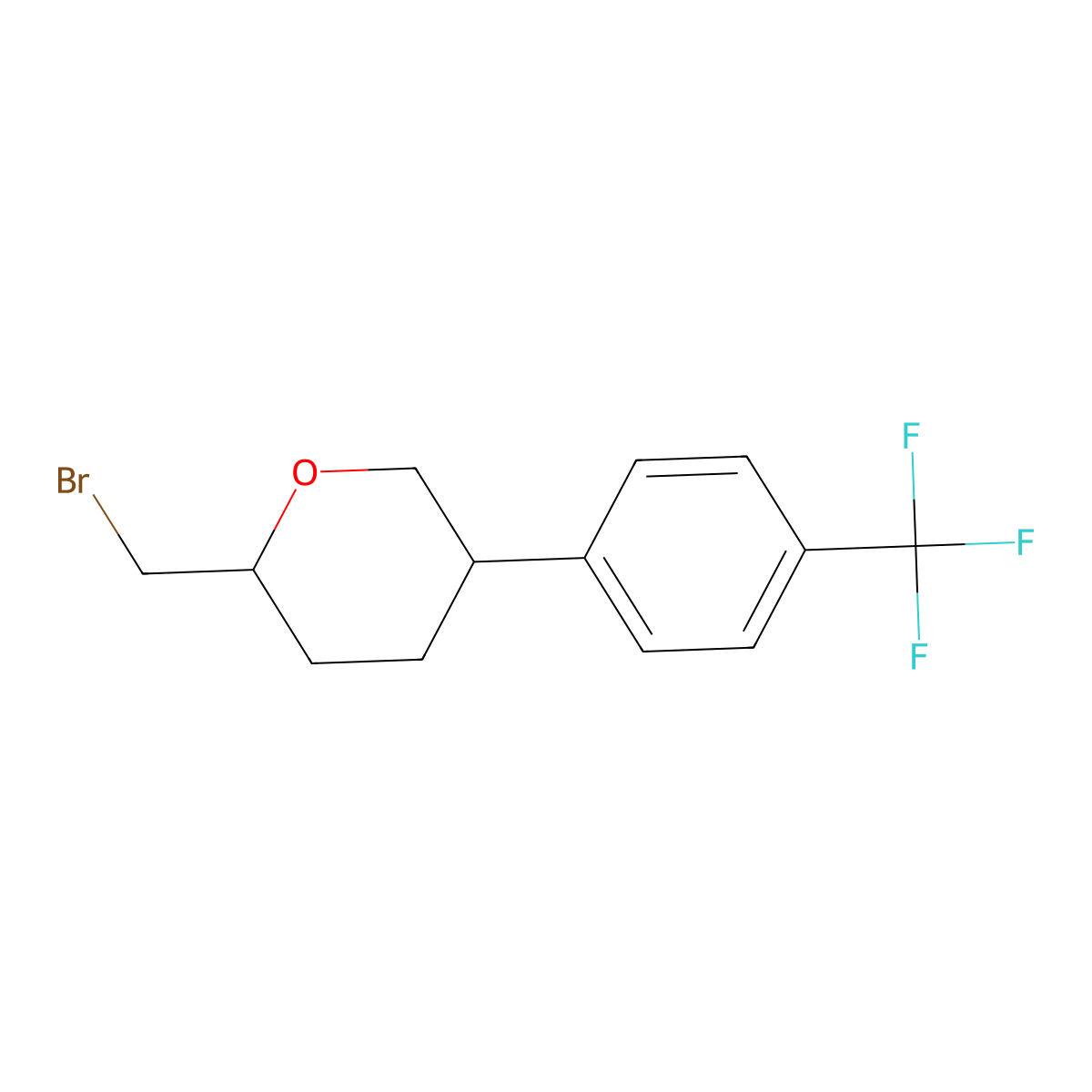 (2S,5R)-2-(Bromomethyl)-5-[4-(trifluoromethyl)phenyl]oxane molecular structure, CAS 2059913-51-6