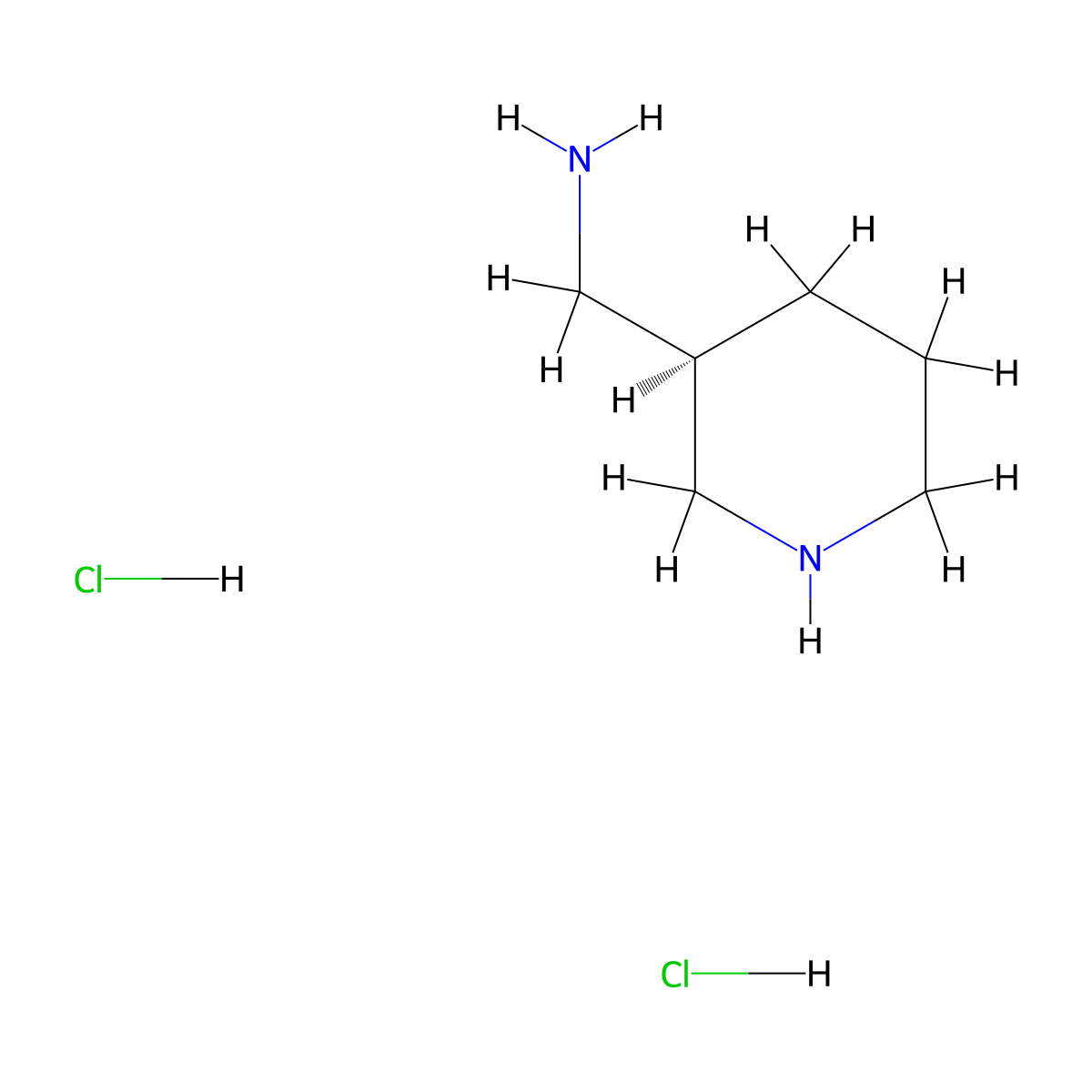 [(3R)-piperidin-3-yl]methanamine dihydrochloride molecular structure, CAS 2059913-68-5
