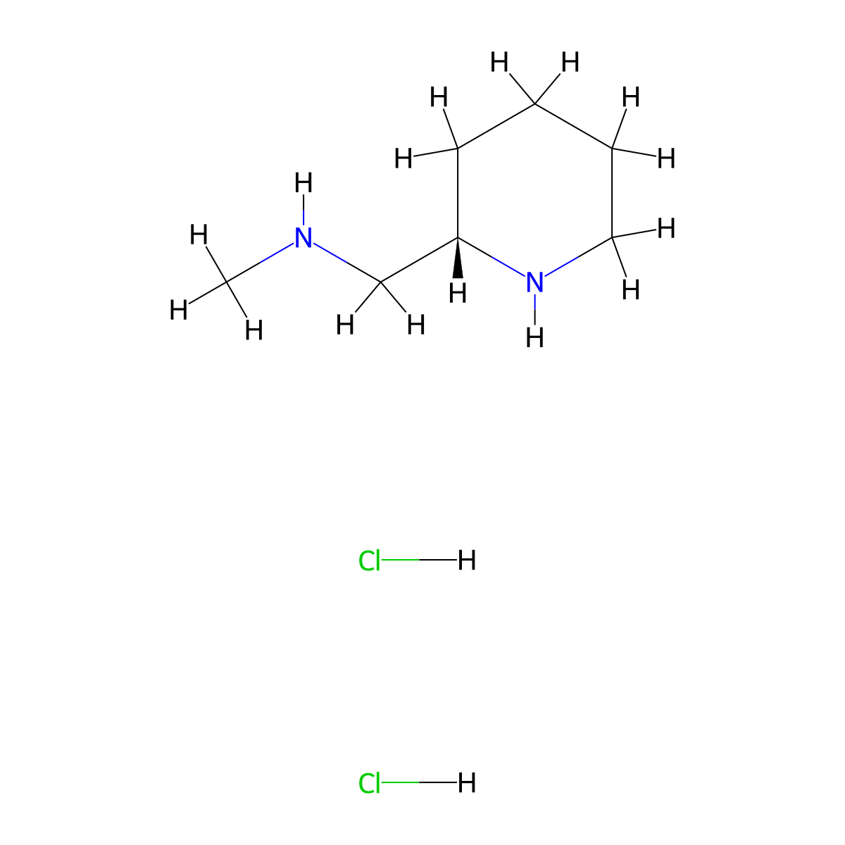 methyl((((2S)-piperidin-2-yl)methyl))amine dihydrochloride molecular structure, CAS 2059913-71-0