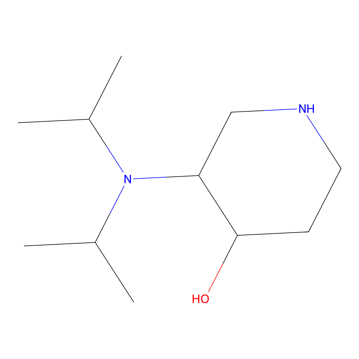 (3S,4S)-3-[Bis(propan-2-yl)amino]piperidin-4-ol molecular structure, CAS 2059913-73-2