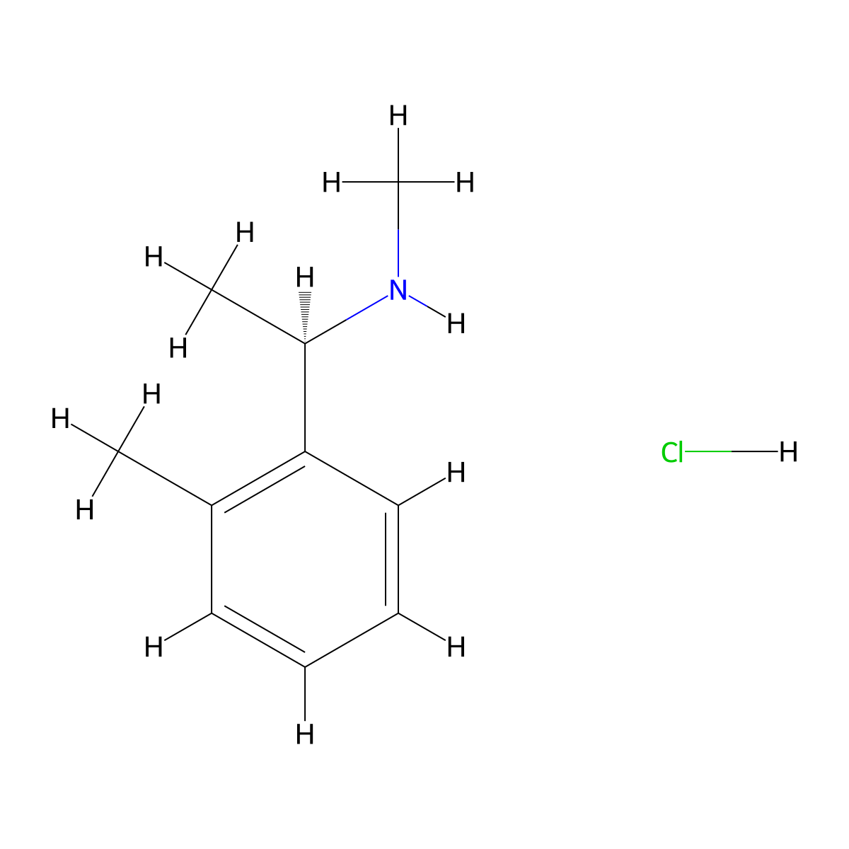 methyl[(1R)-1-(2-methylphenyl)ethyl]amine hydrochloride molecular structure, CAS 2059913-74-3