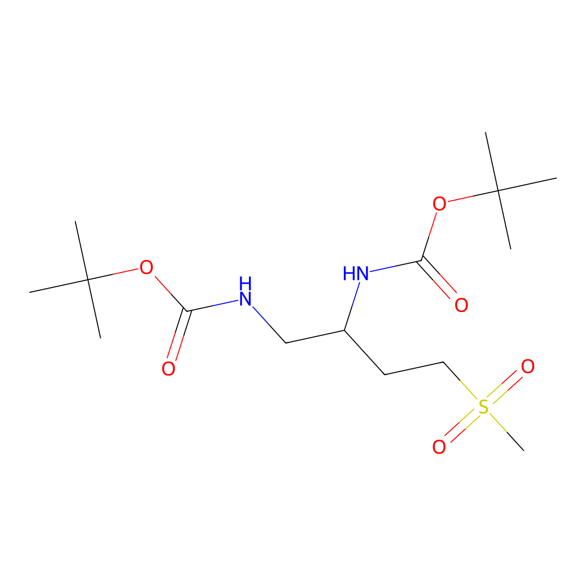 tert-Butyl N-[(2S)-1-{[(tert-butoxy)carbonyl]amino}-4-methanesulfonylbutan-2-yl]carbamate molecular structure, CAS 2059913-75-4