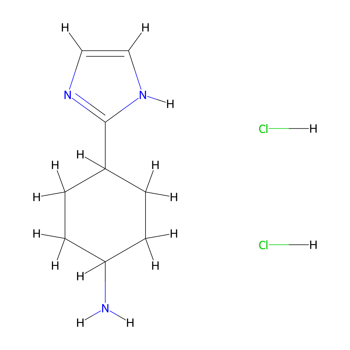 rac-(1r,4r)-4-(1H-imidazol-2-yl)cyclohexan-1-amine dihydrochloride molecular structure, CAS 2059913-83-4