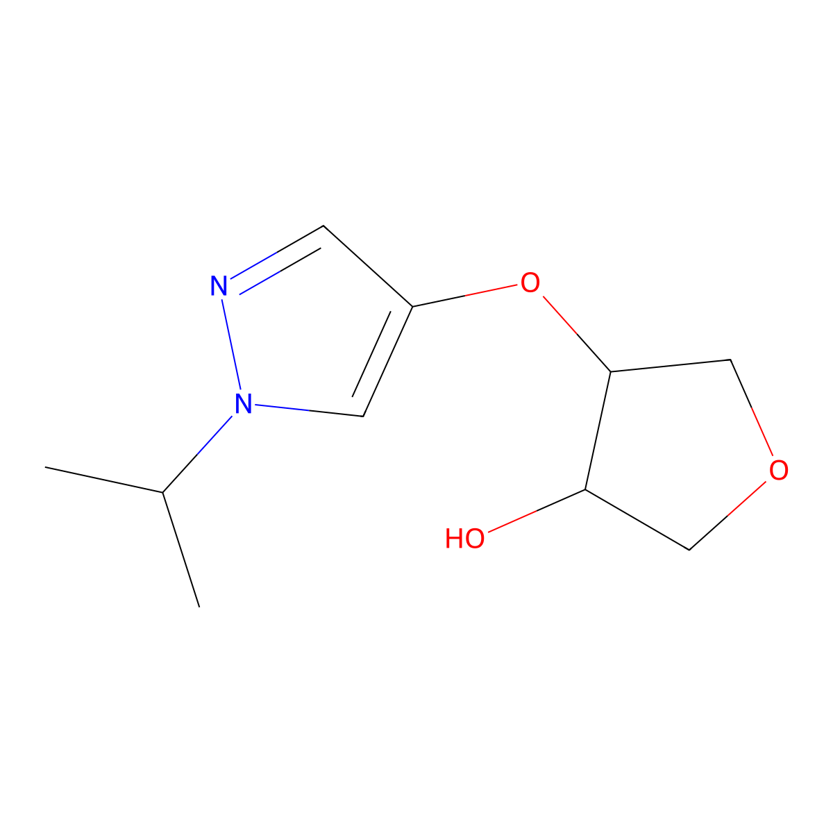 (3R,4R)-4-{[1-(propan-2-yl)-1H-pyrazol-4-yl]oxy}oxolan-3-ol molecular structure, CAS 2059913-95-8