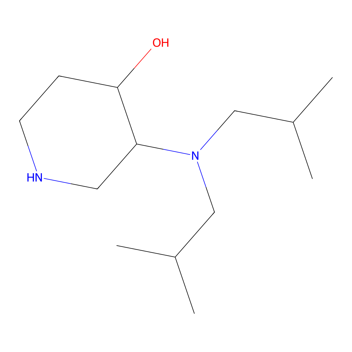 (3S,4S)-3-[Bis(2-methylpropyl)amino]piperidin-4-ol molecular structure, CAS 2059914-29-1