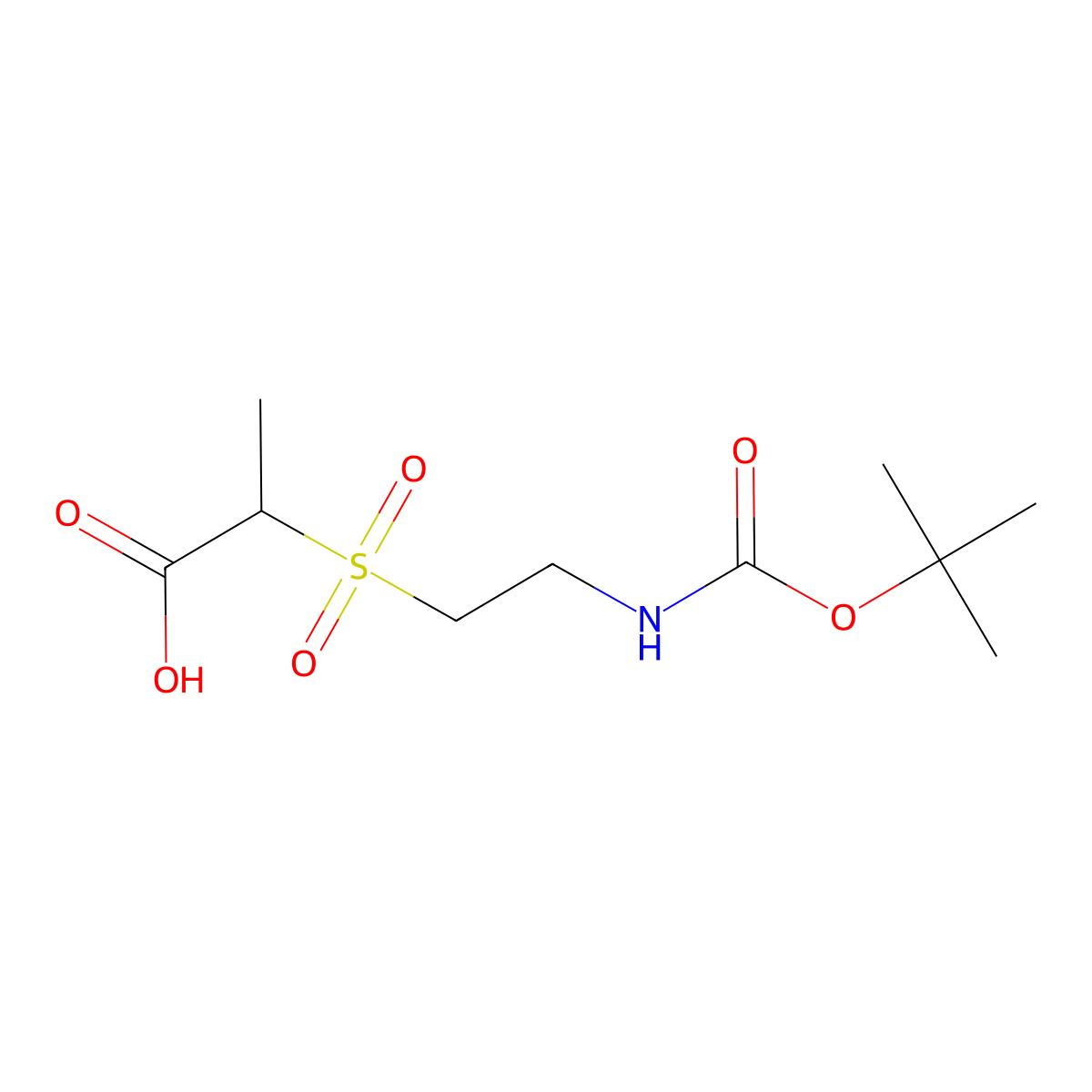 (2S)-2-(2-{[(tert-butoxy)carbonyl]amino}ethanesulfonyl)propanoic acid molecular structure, CAS 2059914-36-0