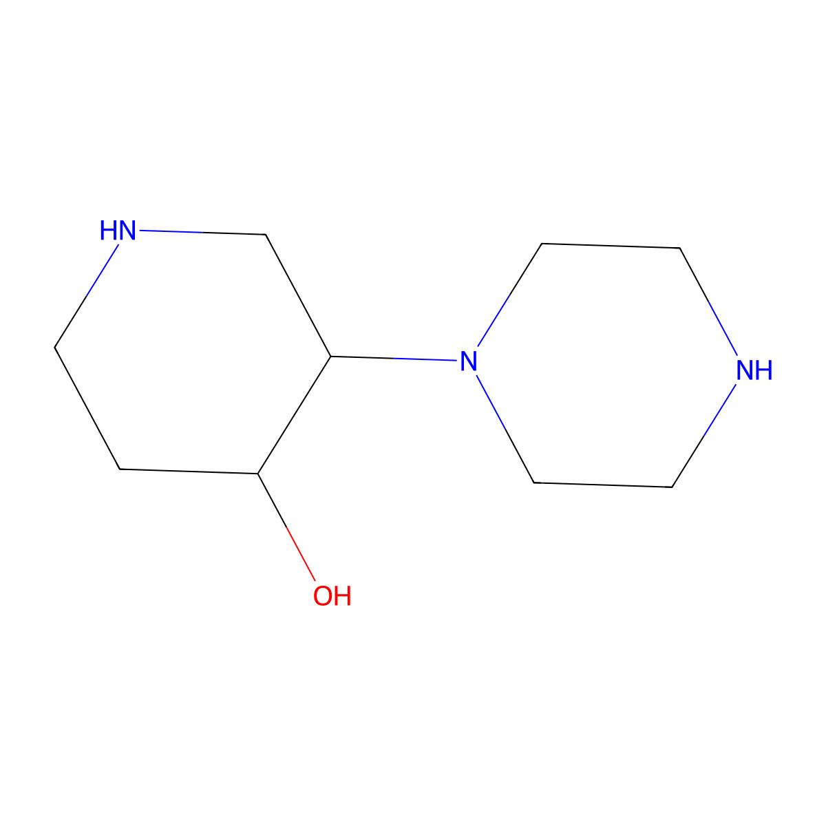 (3S,4S)-3-(Piperazin-1-yl)piperidin-4-ol molecular structure, CAS 2059914-37-1