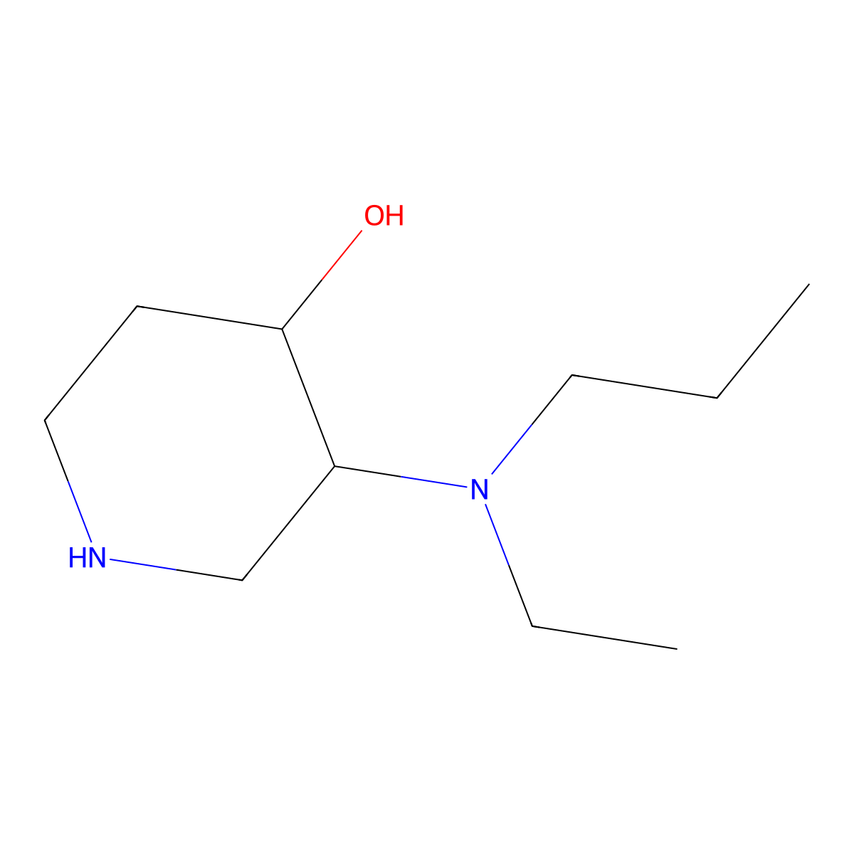 (3S,4S)-3-[Ethyl(propyl)amino]piperidin-4-ol molecular structure, CAS 2059914-42-8