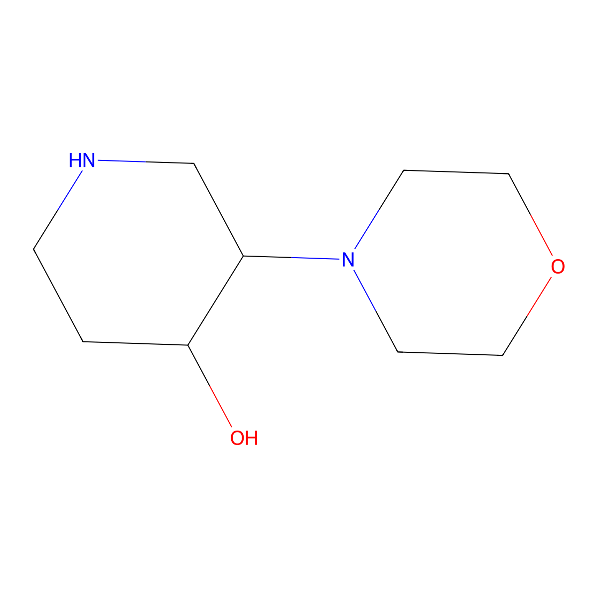 (3S,4S)-3-(Morpholin-4-yl)piperidin-4-ol molecular structure, CAS 2059914-49-5