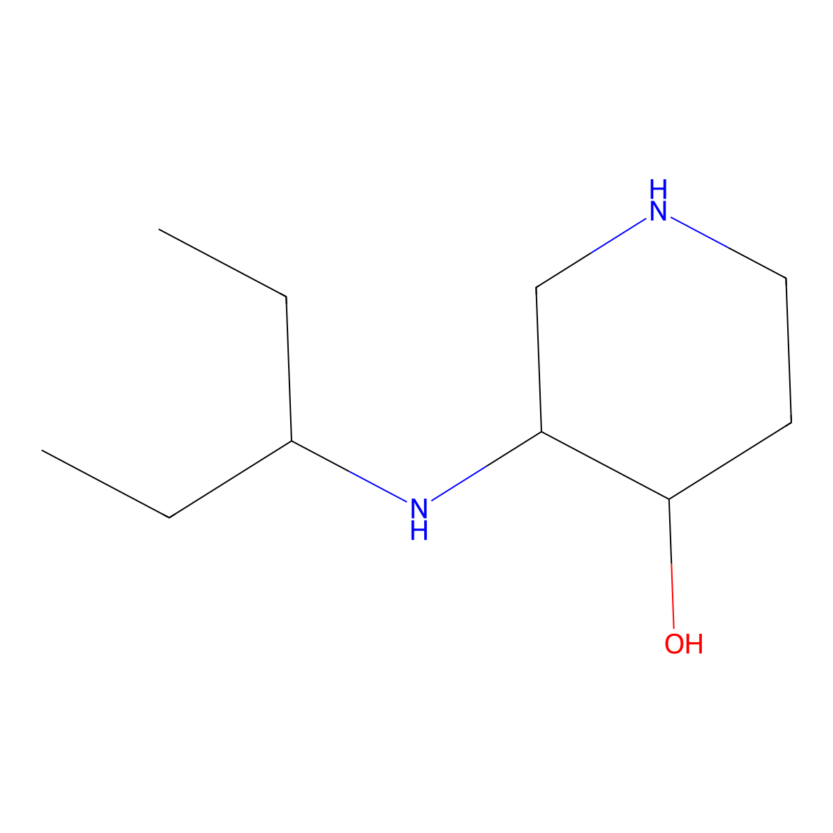 (3S,4S)-3-[(Pentan-3-yl)amino]piperidin-4-ol molecular structure, CAS 2059914-54-2