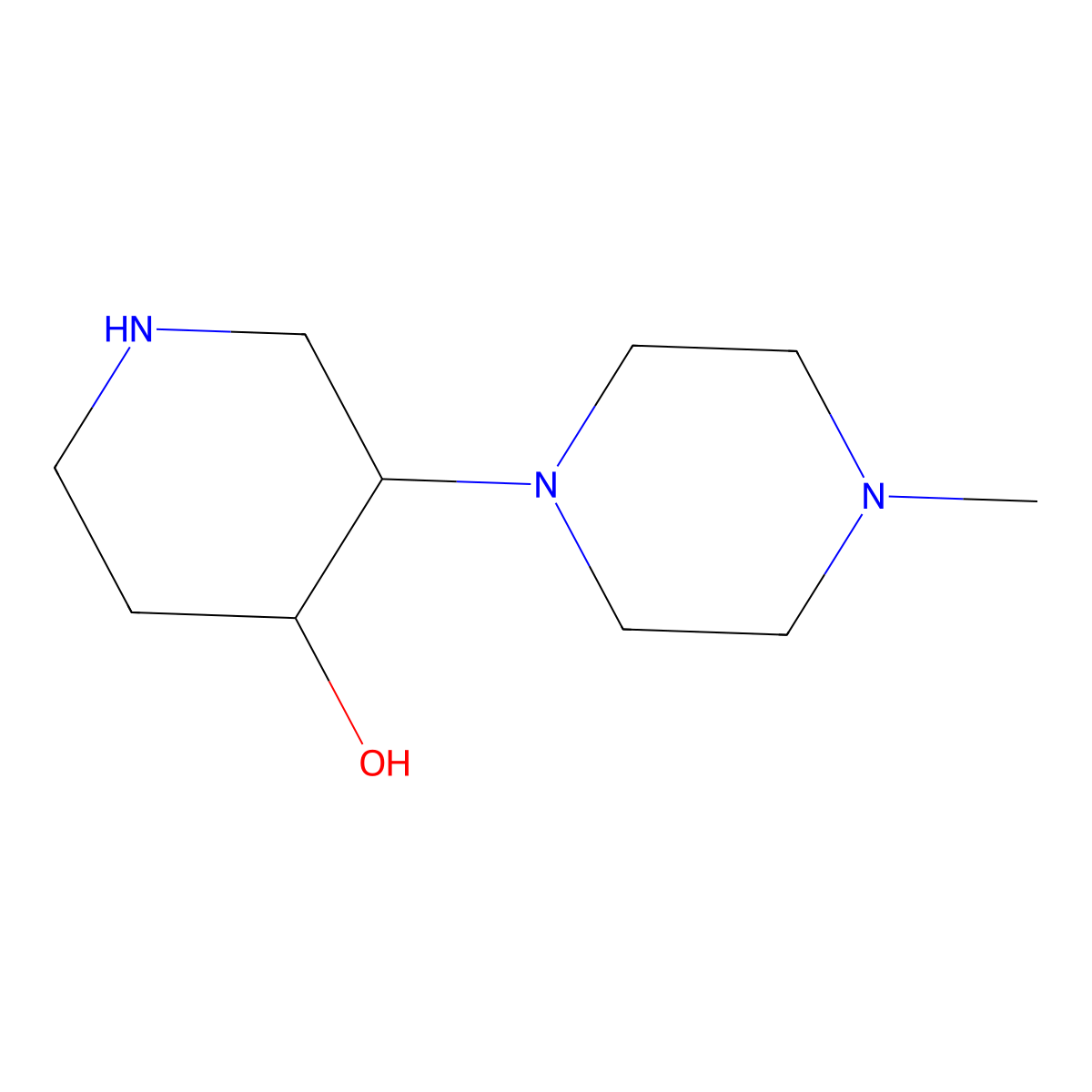 (3S,4S)-3-(4-Methylpiperazin-1-yl)piperidin-4-ol molecular structure, CAS 2059914-55-3