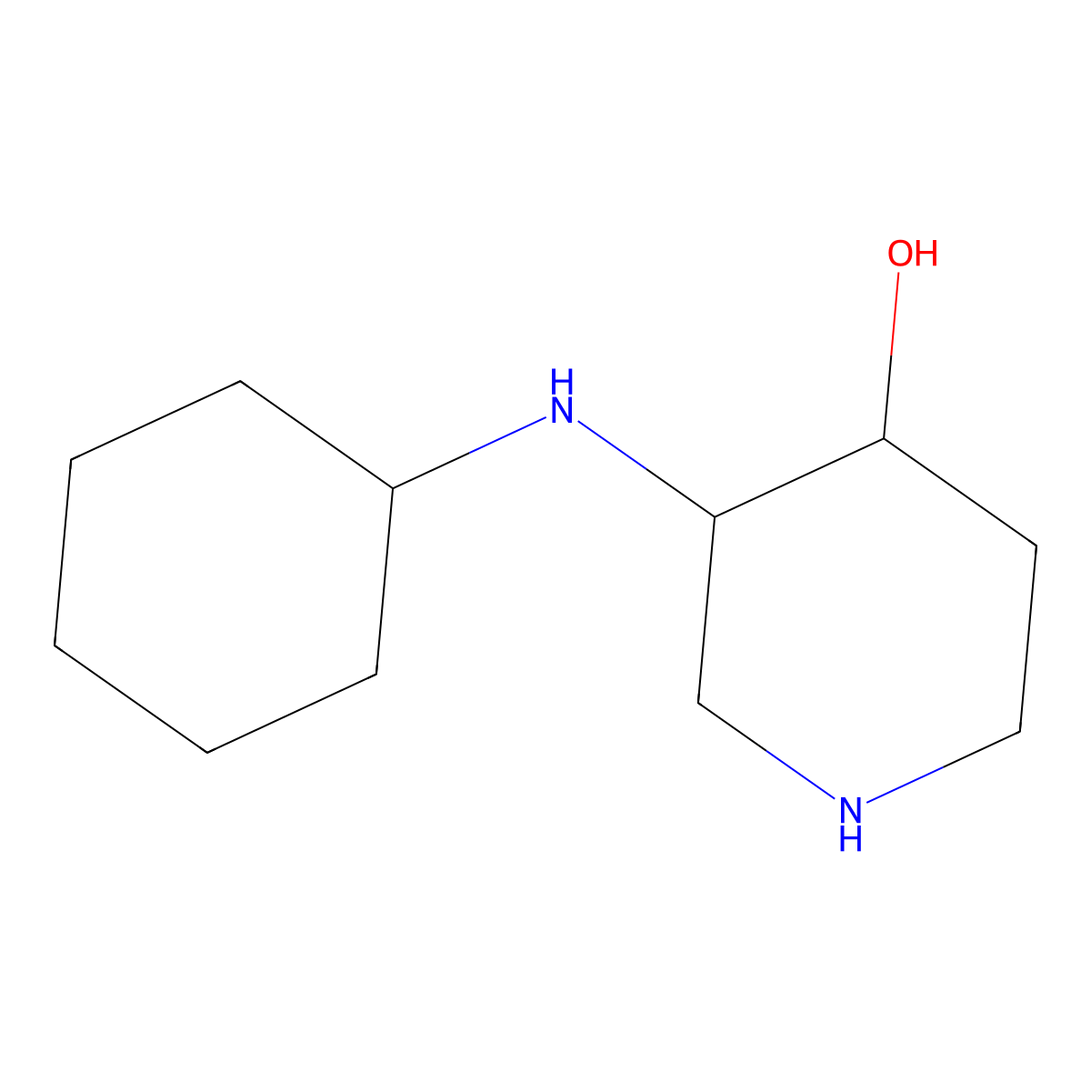 (3S,4S)-3-(Cyclohexylamino)piperidin-4-ol molecular structure, CAS 2059914-61-1