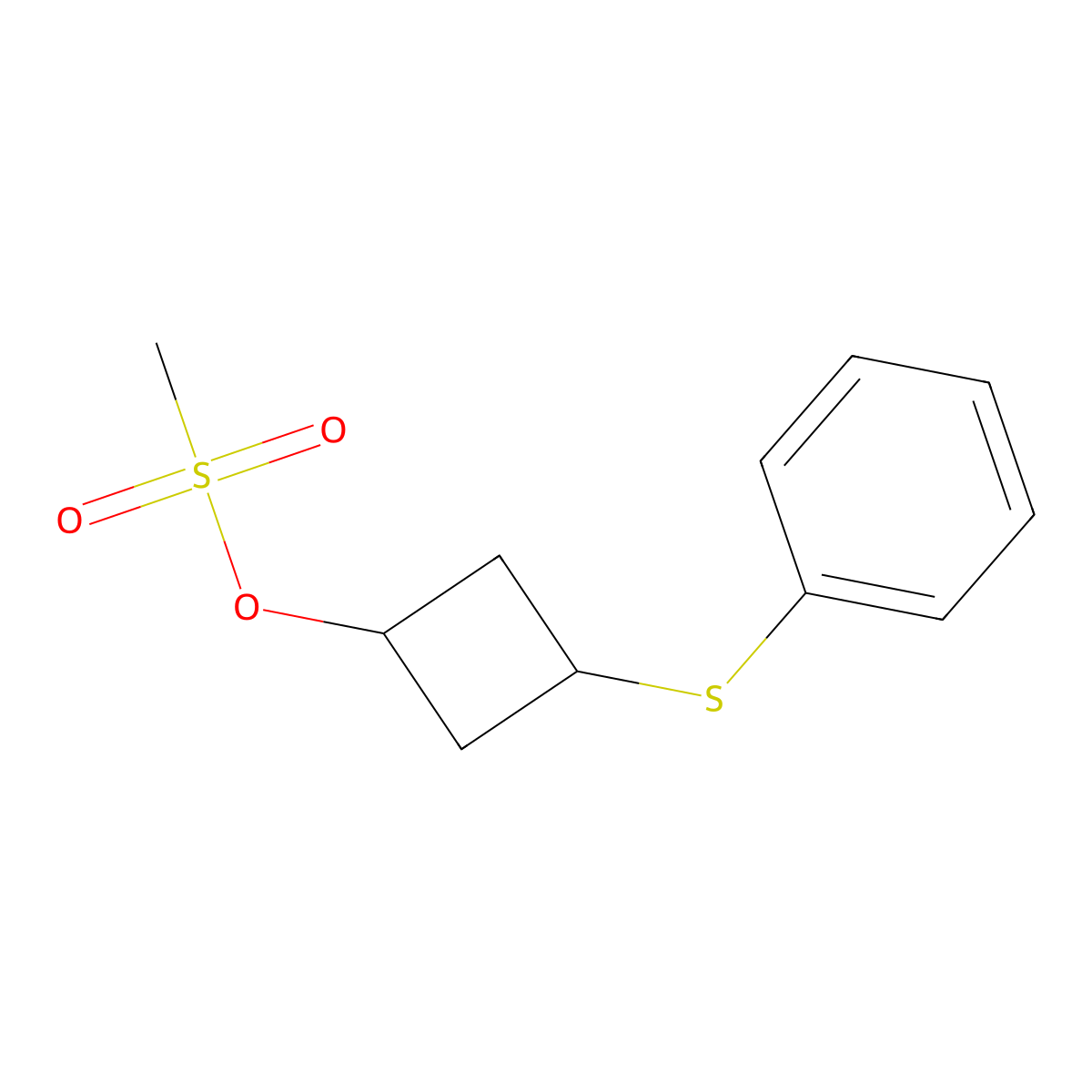 (1s,3s)-3-(Phenylsulfanyl)cyclobutyl methanesulfonate molecular structure, CAS 2059914-63-3