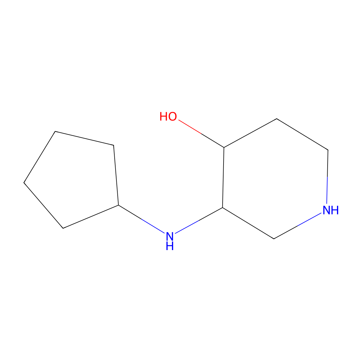 (3S,4S)-3-(Cyclopentylamino)piperidin-4-ol molecular structure, CAS 2059914-65-5