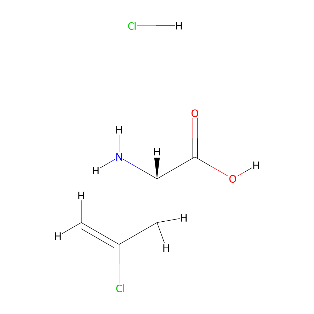 (2S)-2-Amino-4-chloropent-4-enoic acid hydrochloride molecular structure, CAS 2059914-75-7