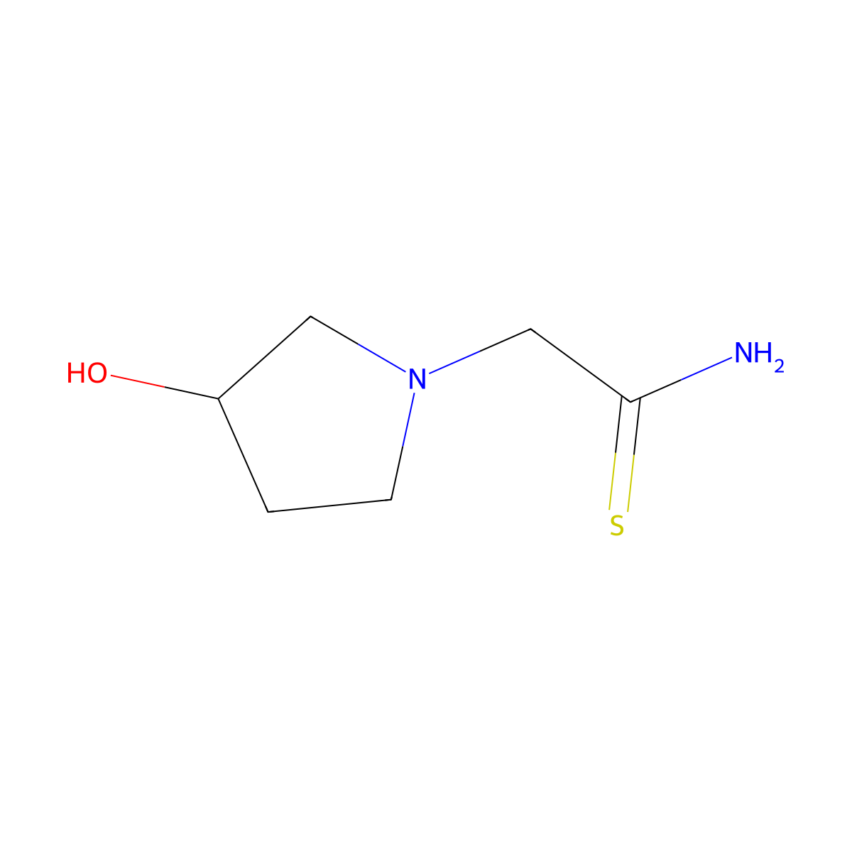 2-[(3R)-3-Hydroxypyrrolidin-1-yl]ethanethioamide molecular structure, CAS 2059914-91-7