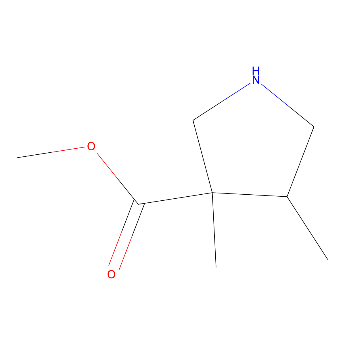 rac-methyl (3R,4R)-3,4-dimethylpyrrolidine-3-carboxylate molecular structure, CAS 2059914-94-0