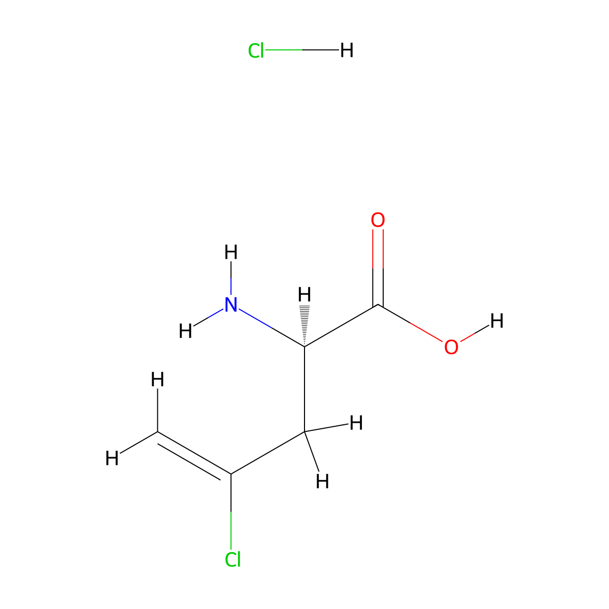 (2R)-2-amino-4-chloropent-4-enoic acid hydrochloride molecular structure, CAS 2059915-06-7