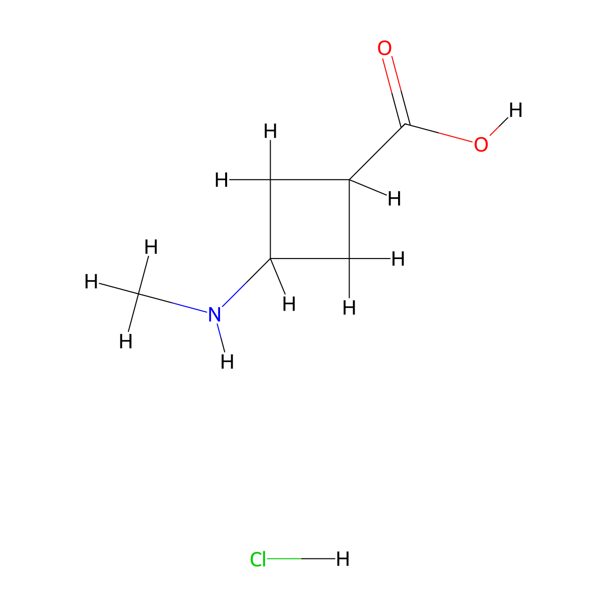 (1s,3s)-3-(Methylamino)cyclobutane-1-carboxylic acid hydrochloride molecular structure, CAS 2059915-19-2