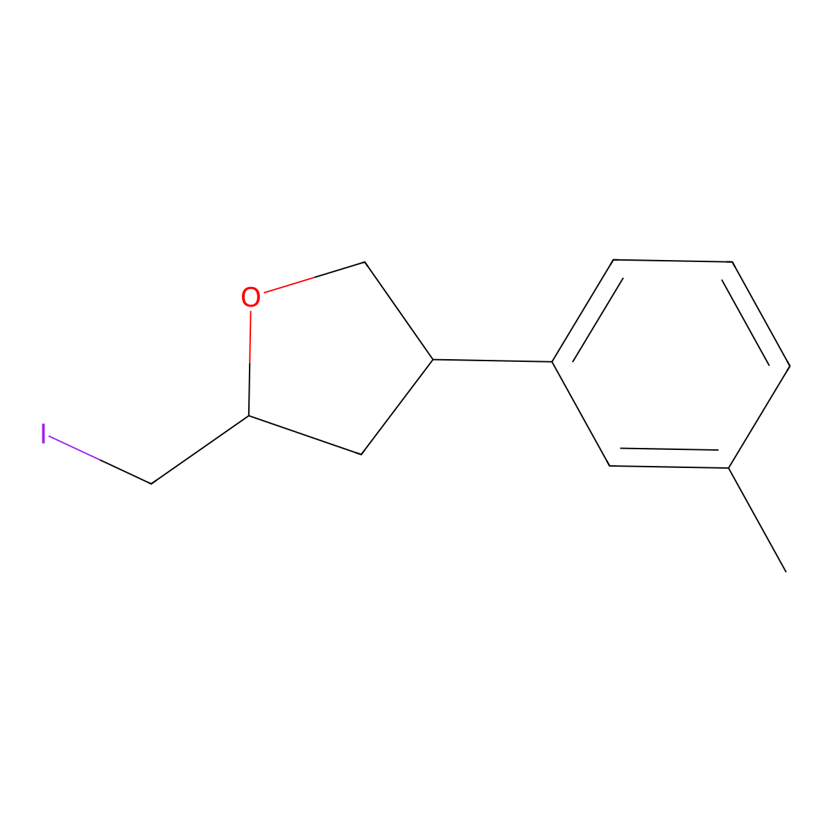 (2R,4R)-2-(Iodomethyl)-4-(3-methylphenyl)oxolane molecular structure, CAS 2059915-25-0