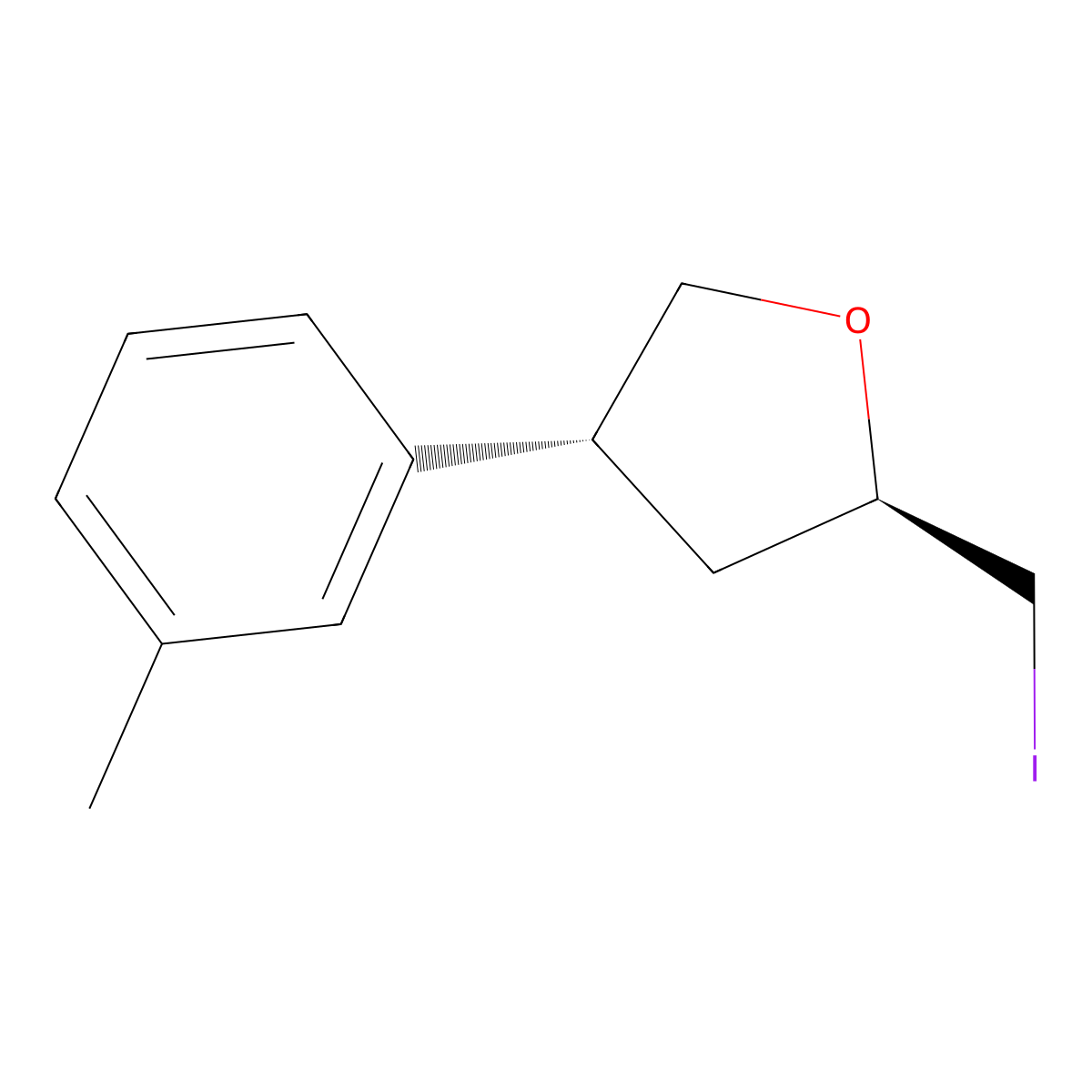 (2R,4R)-2-(Iodomethyl)-4-(3-methylphenyl)oxolane molecular structure, CAS 2059915-25-0
