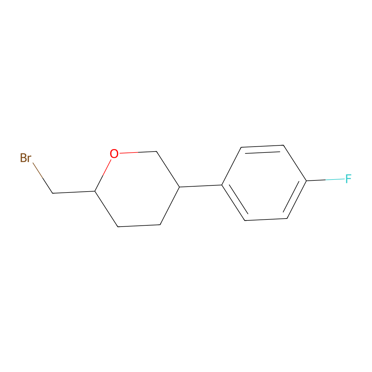 (2S,5R)-2-(Bromomethyl)-5-(4-fluorophenyl)oxane molecular structure, CAS 2059915-46-5