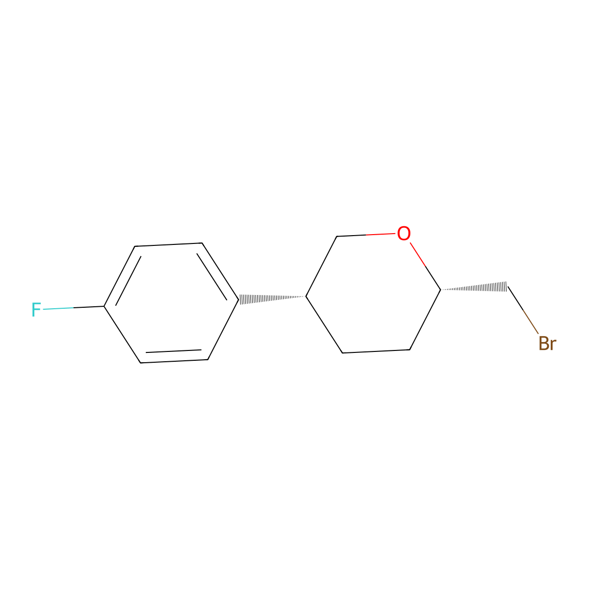 (2S,5R)-2-(Bromomethyl)-5-(4-fluorophenyl)oxane molecular structure, CAS 2059915-46-5