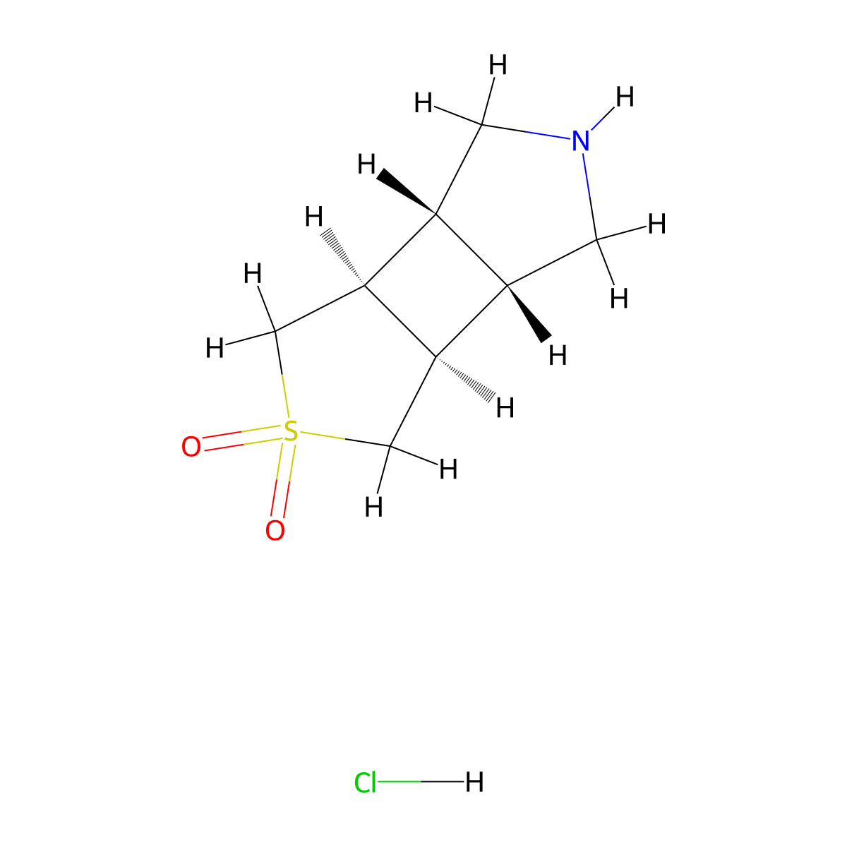 (1R,2S,6R,7S)-4lambda6-thia-9-azatricyclo(5.3.0.0,2,6)decane-4,4-dione hydrochloride molecular structure, CAS 2059915-51-2