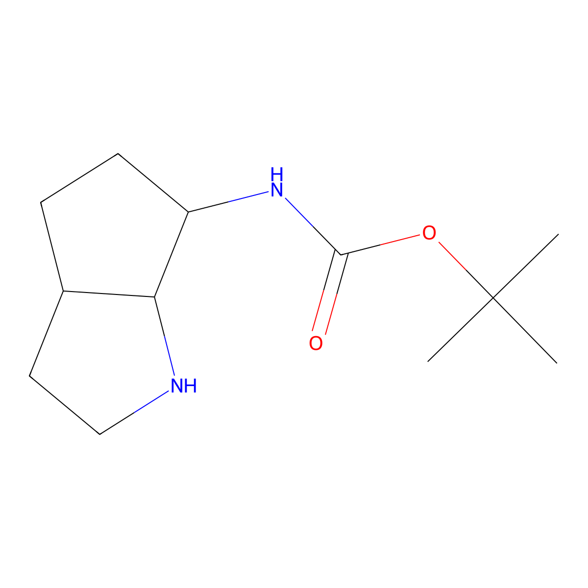 rac-tert-butyl N-((3aR,6S,6aS)-octahydrocyclopenta(b)pyrrol-6-yl)carbamate molecular structure, CAS 2059915-53-4