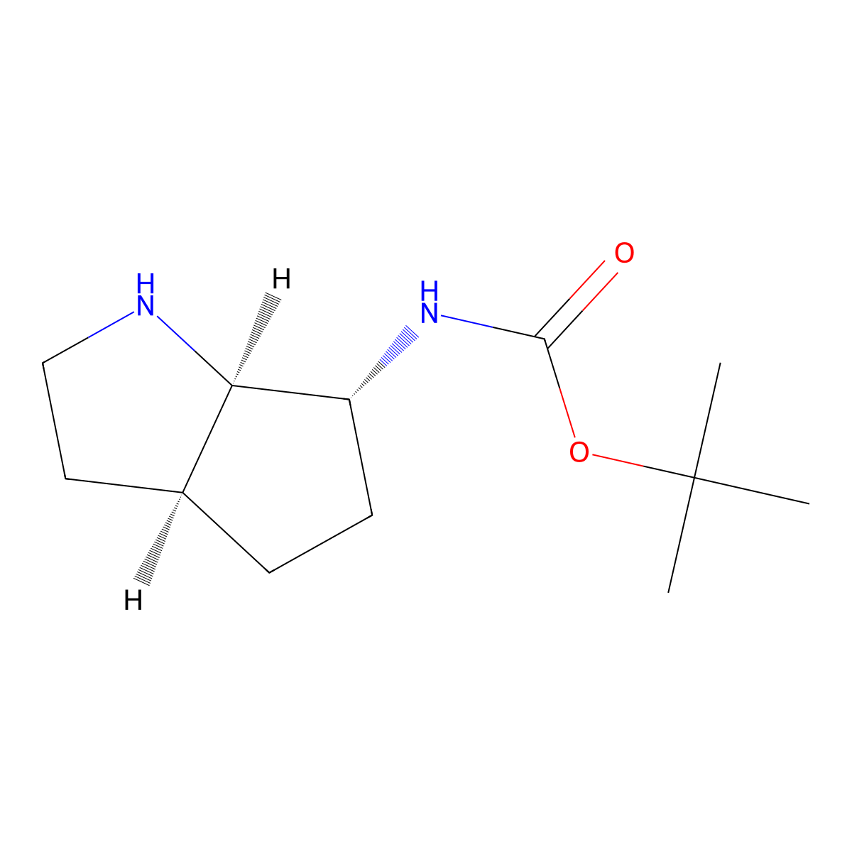 rac-tert-butyl N-((3aR,6S,6aS)-octahydrocyclopenta(b)pyrrol-6-yl)carbamate molecular structure, CAS 2059915-53-4