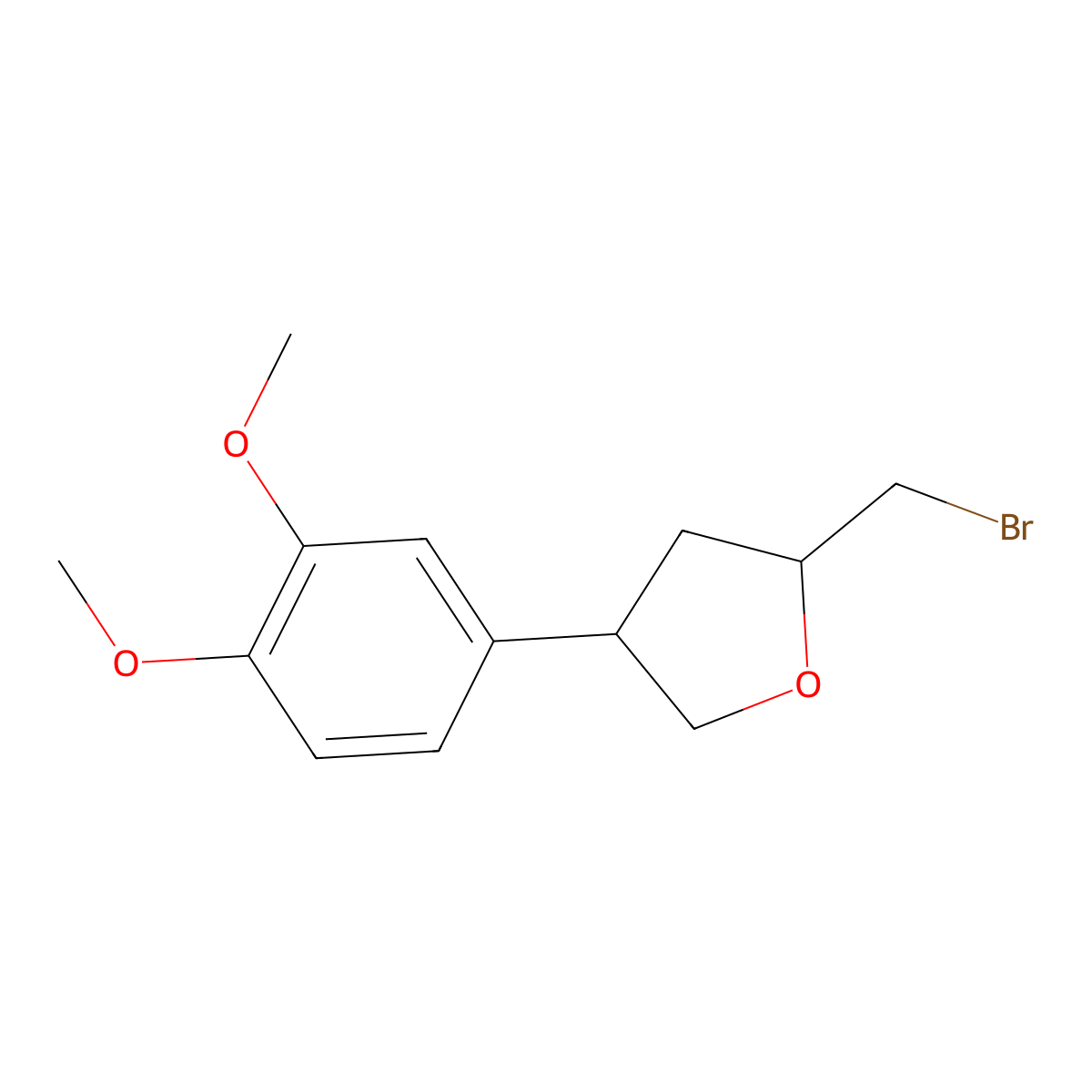 (2R,4R)-2-(Bromomethyl)-4-(3,4-dimethoxyphenyl)oxolane molecular structure, CAS 2059915-54-5
