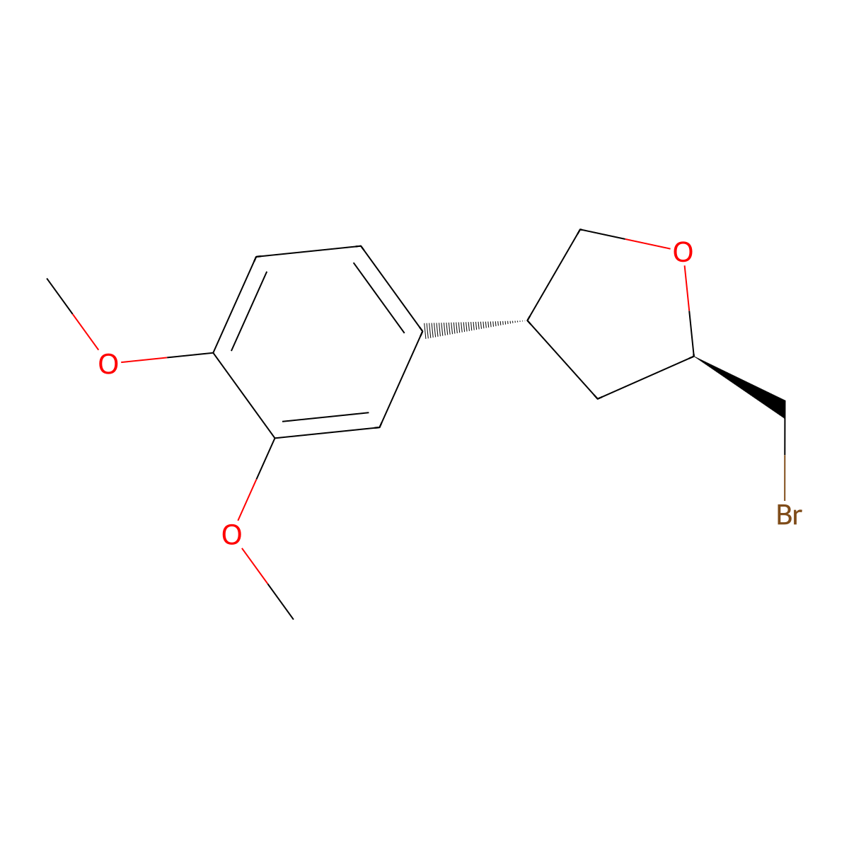 (2R,4R)-2-(Bromomethyl)-4-(3,4-dimethoxyphenyl)oxolane molecular structure, CAS 2059915-54-5