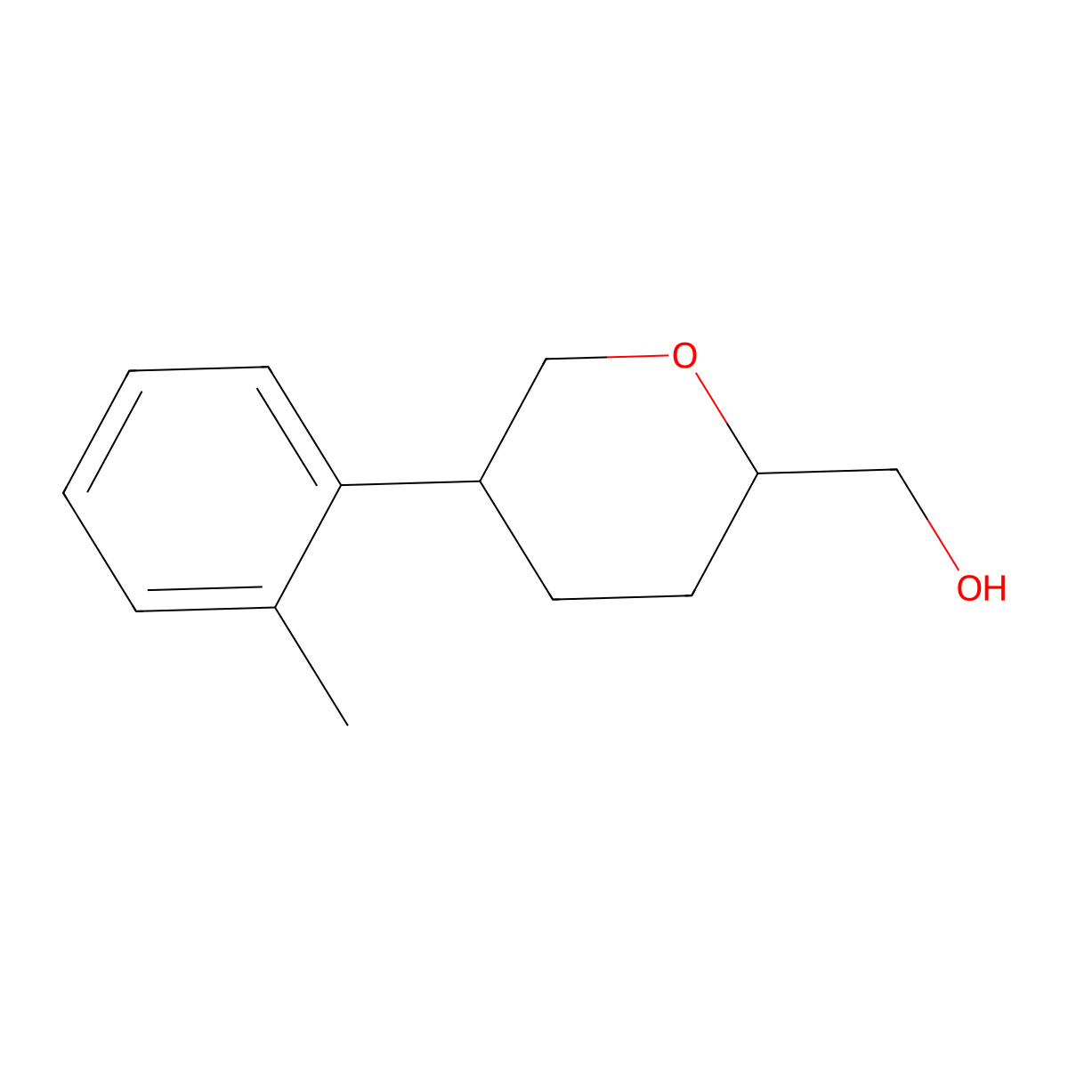 [(2S,5R)-5-(2-Methylphenyl)oxan-2-yl]methanol molecular structure, CAS 2059915-59-0