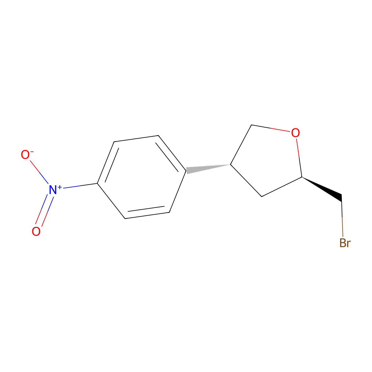 (2R,4R)-2-(Bromomethyl)-4-(4-nitrophenyl)oxolane molecular structure, CAS 2059917-23-4