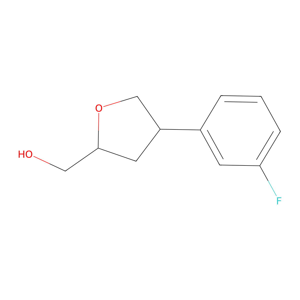 [(2R,4R)-4-(3-Fluorophenyl)oxolan-2-yl]methanol molecular structure, CAS 2059917-24-5