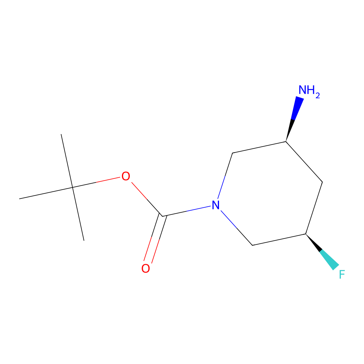 rac-tert-butyl (3R,5S)-3-amino-5-fluoropiperidine-1-carboxylate molecular structure, CAS 2059917-34-7