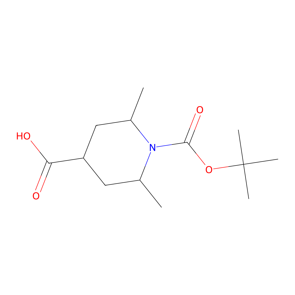 (2R,4R,6S)-1-[(tert-butoxy)carbonyl]-2,6-dimethylpiperidine-4-carboxylic acid molecular structure, CAS 2059917-37-0