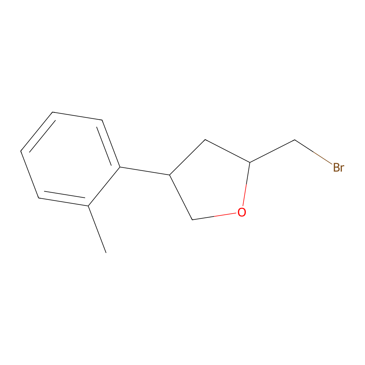 (2S,4R)-2-(Bromomethyl)-4-(2-methylphenyl)oxolane molecular structure, CAS 2059917-45-0