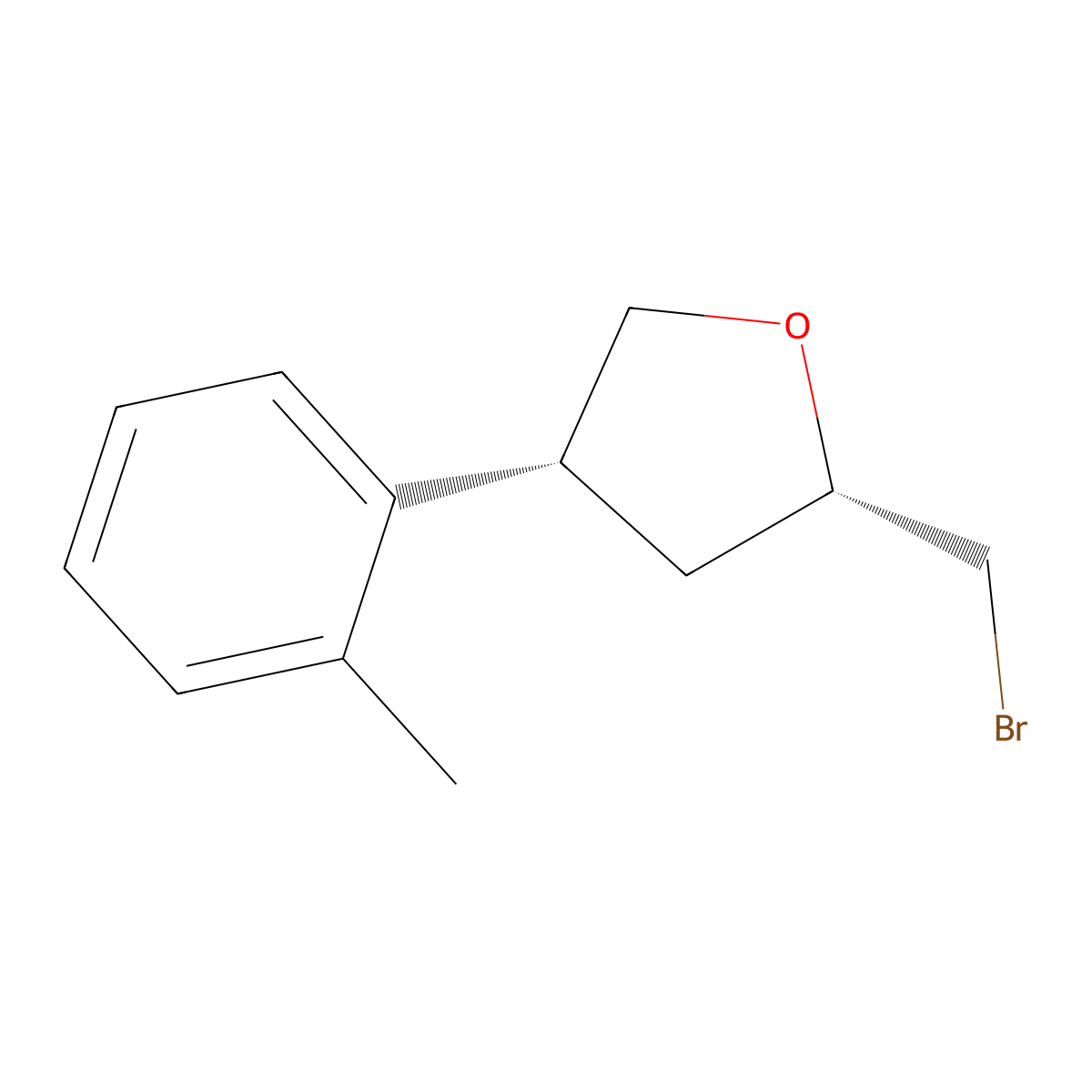 (2S,4R)-2-(Bromomethyl)-4-(2-methylphenyl)oxolane molecular structure, CAS 2059917-45-0