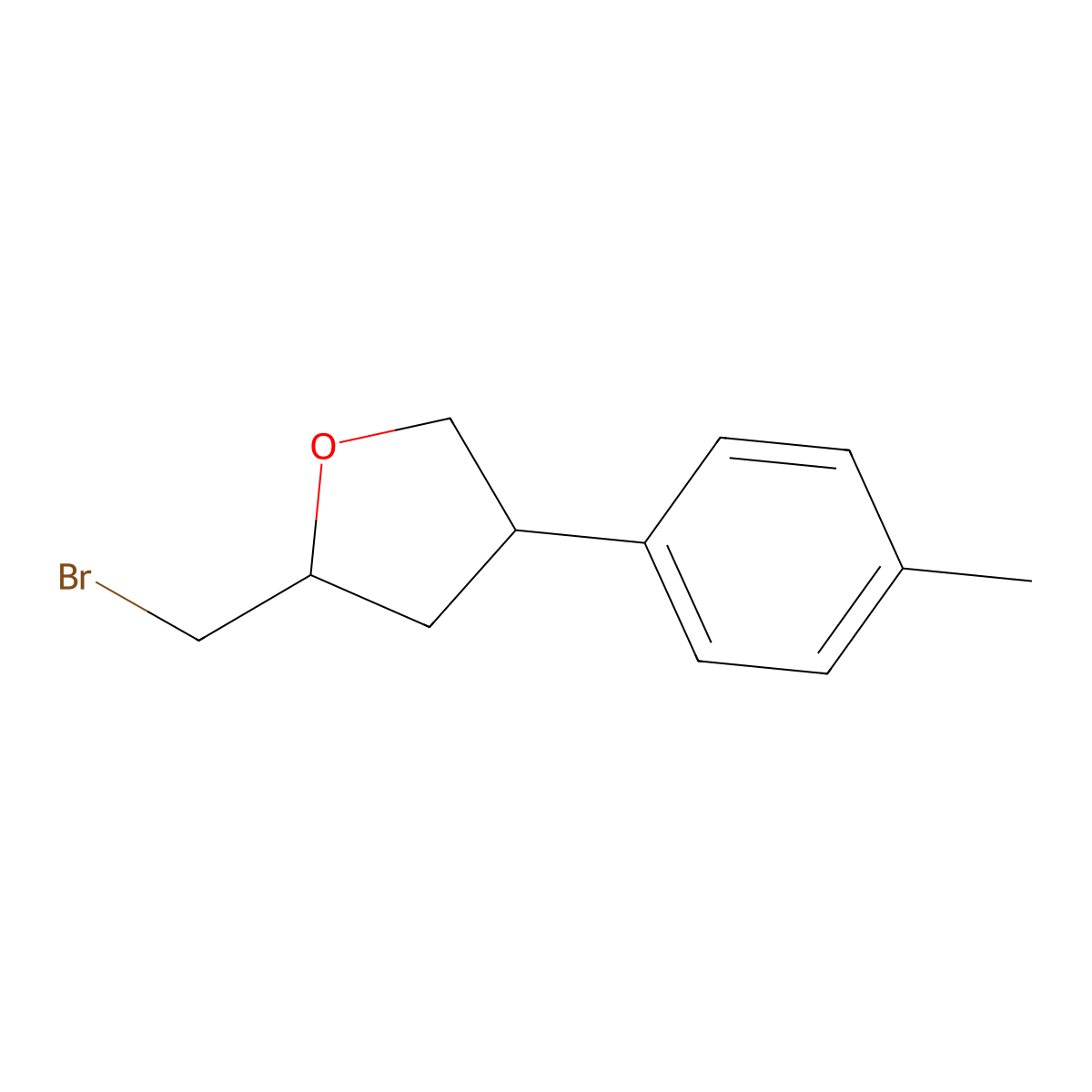 (2R,4R)-2-(Bromomethyl)-4-(4-methylphenyl)oxolane molecular structure, CAS 2059917-46-1