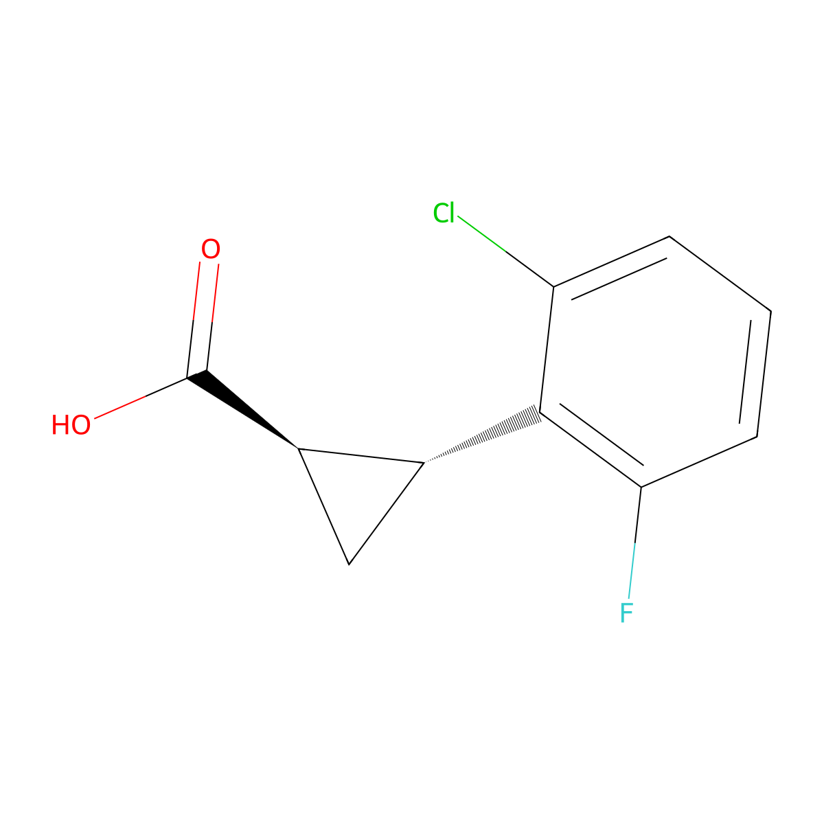 rac-(1R,2R)-2-(2-chloro-6-fluorophenyl)cyclopropane-1-carboxylic acid molecular structure, CAS 2059917-77-8