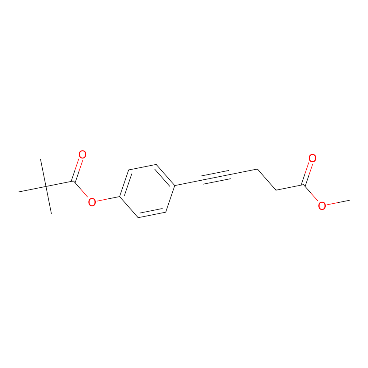 Methyl 5-(4-(pivaloyloxy)phenyl)pent-4-ynoate molecular structure, CAS 2059920-01-1