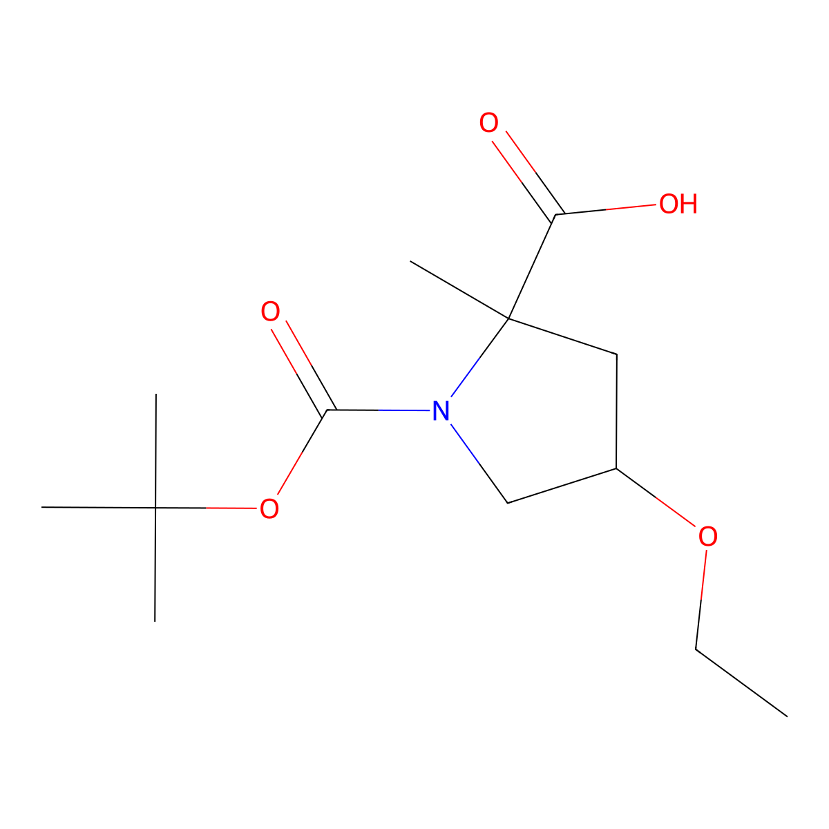 1-[(tert-Butoxy)carbonyl]-4-ethoxy-2-methylpyrrolidine-2-carboxylic acid molecular structure, CAS 2059926-60-0