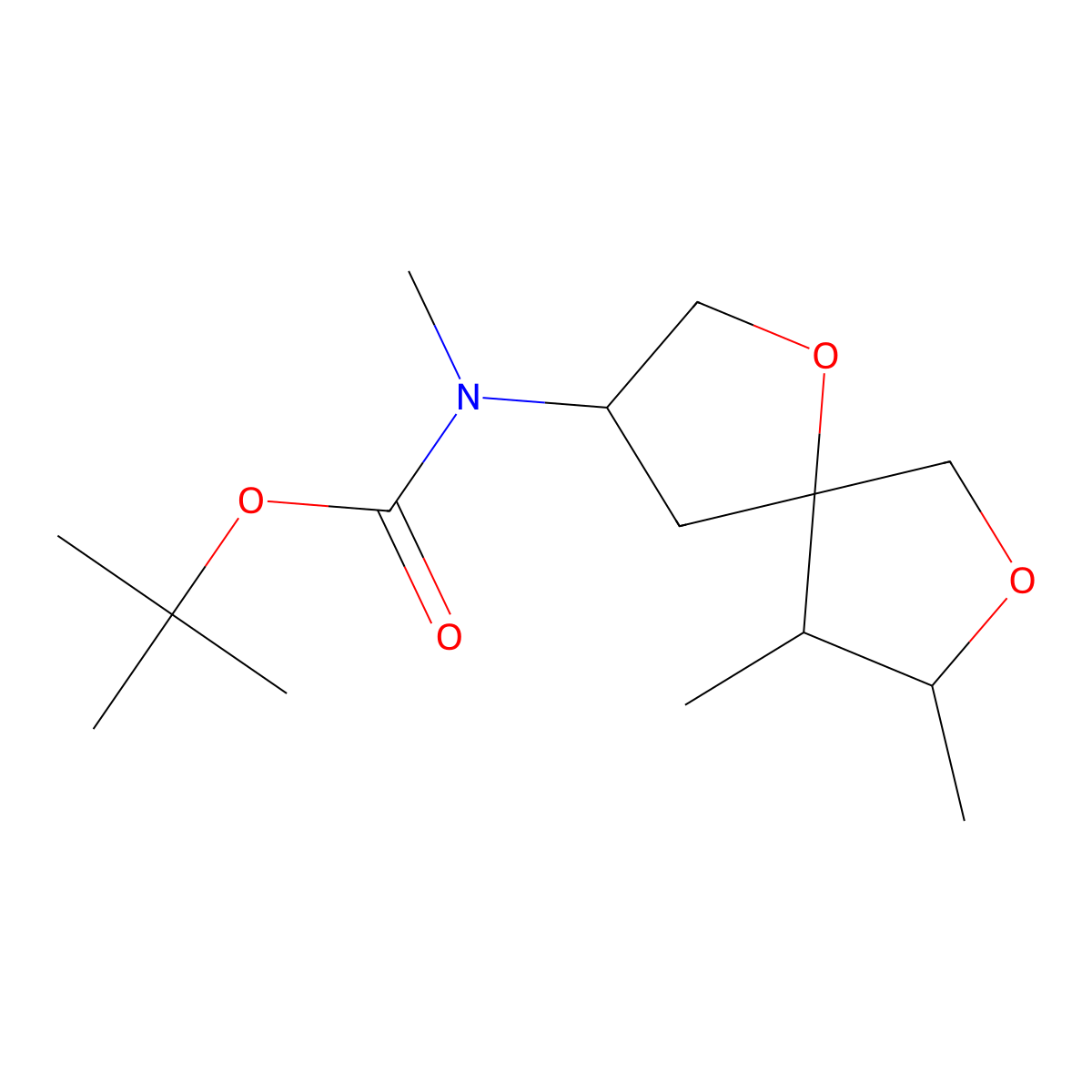 tert-Butyl N-{8,9-dimethyl-1,7-dioxaspiro[4.4]nonan-3-yl}-N-methylcarbamate molecular structure, CAS 2059926-65-5