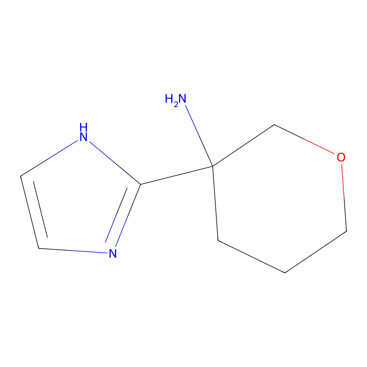 3-(1H-Imidazol-2-yl)oxan-3-amine molecular structure, CAS 2059926-67-7