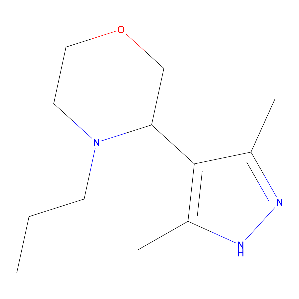 3-(3,5-Dimethyl-1H-pyrazol-4-yl)-4-propylmorpholine molecular structure, CAS 2059926-71-3