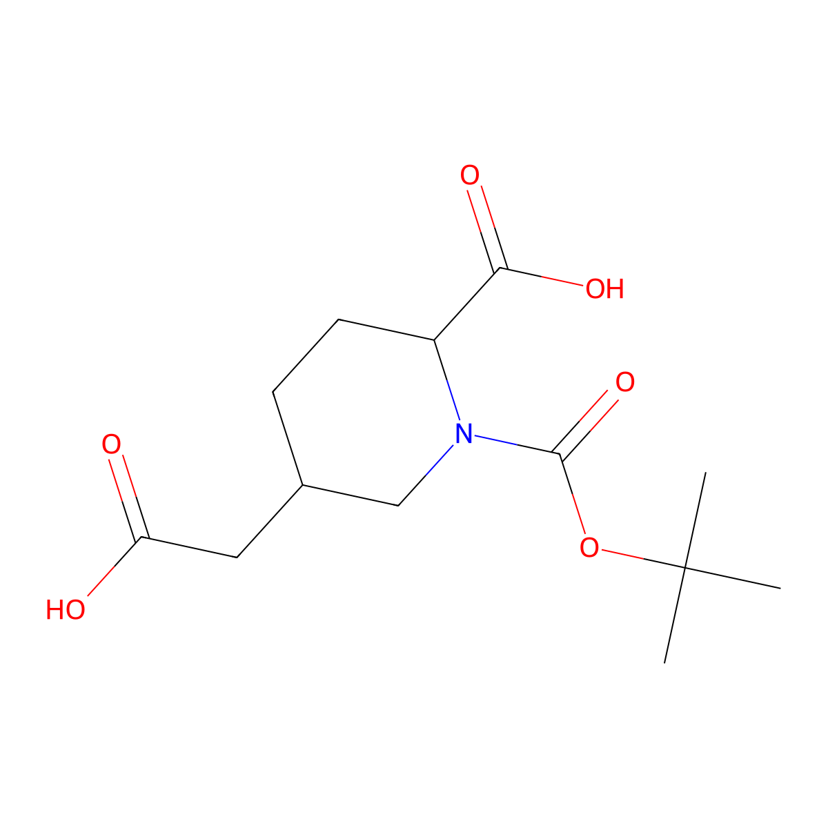 1-[(tert-Butoxy)carbonyl]-5-(carboxymethyl)piperidine-2-carboxylic acid molecular structure, CAS 2059926-75-7