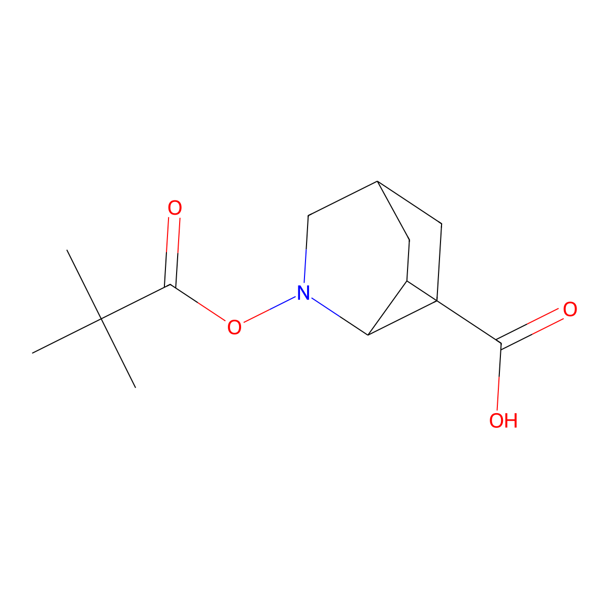 2-[(2,2-Dimethylpropanoyl)oxy]-2-azabicyclo[2.2.2]octane-6-carboxylic acid molecular structure, CAS 2059926-85-9