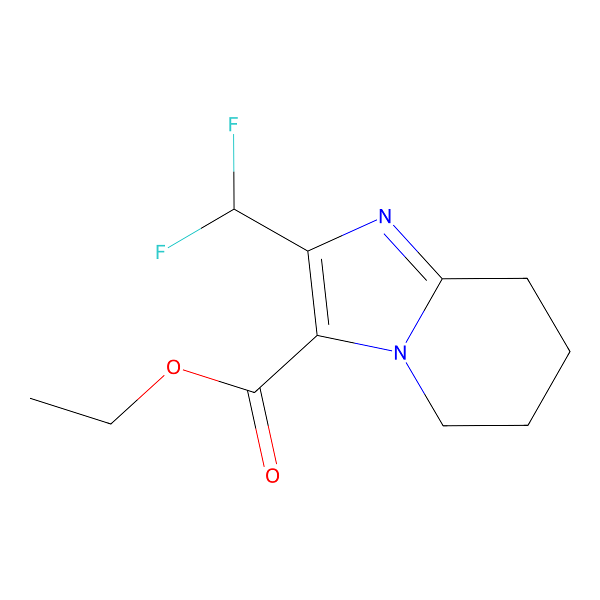 Ethyl 2-(difluoromethyl)-5H,6H,7H,8H-imidazo[1,2-a]pyridine-3-carboxylate molecular structure, CAS 2059926-86-0